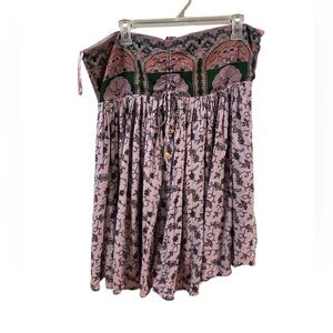 Free People Pink and Black Mini Skirt